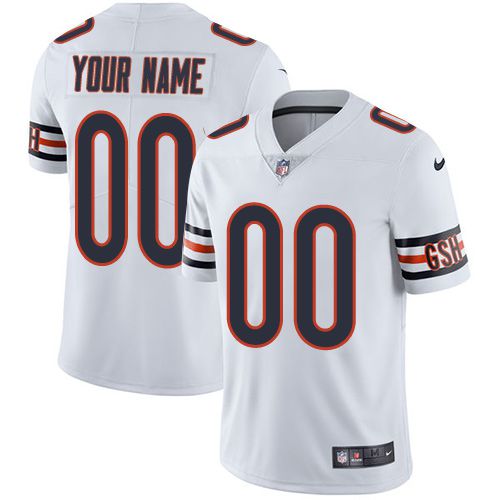 Nike Chicago Bears White Men Customized Vapor Untouchable Player Limited Jersey
